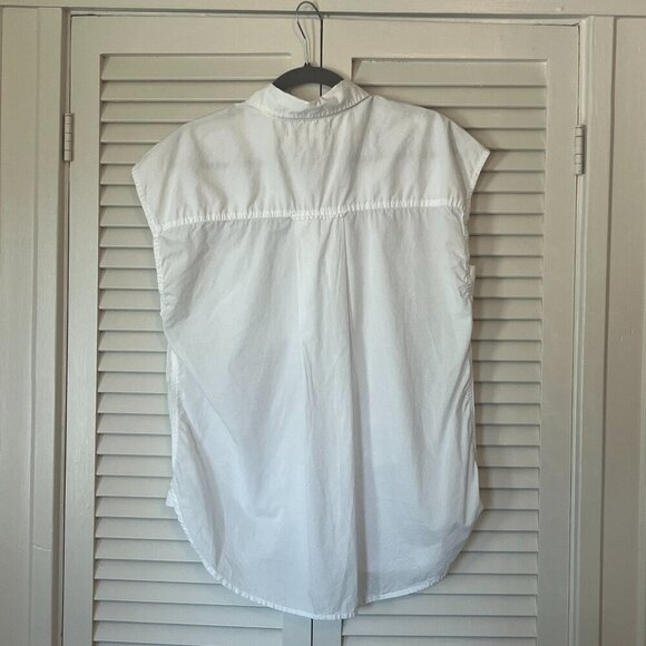 AMO Ruth Sleeveless Shirt white buttondown small women cotton - Picture 7 of 11